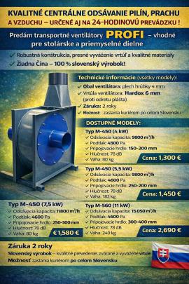 Extractor Transportné ventilátory  |  Cuptoare de aer | Echipament pentru prelucrarea lemnului | Juraj polovka šneky výroba 